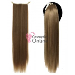 Extensie de par coada dreapta cu snur si pini 72 cm Saten Deschis Ash JL657218B